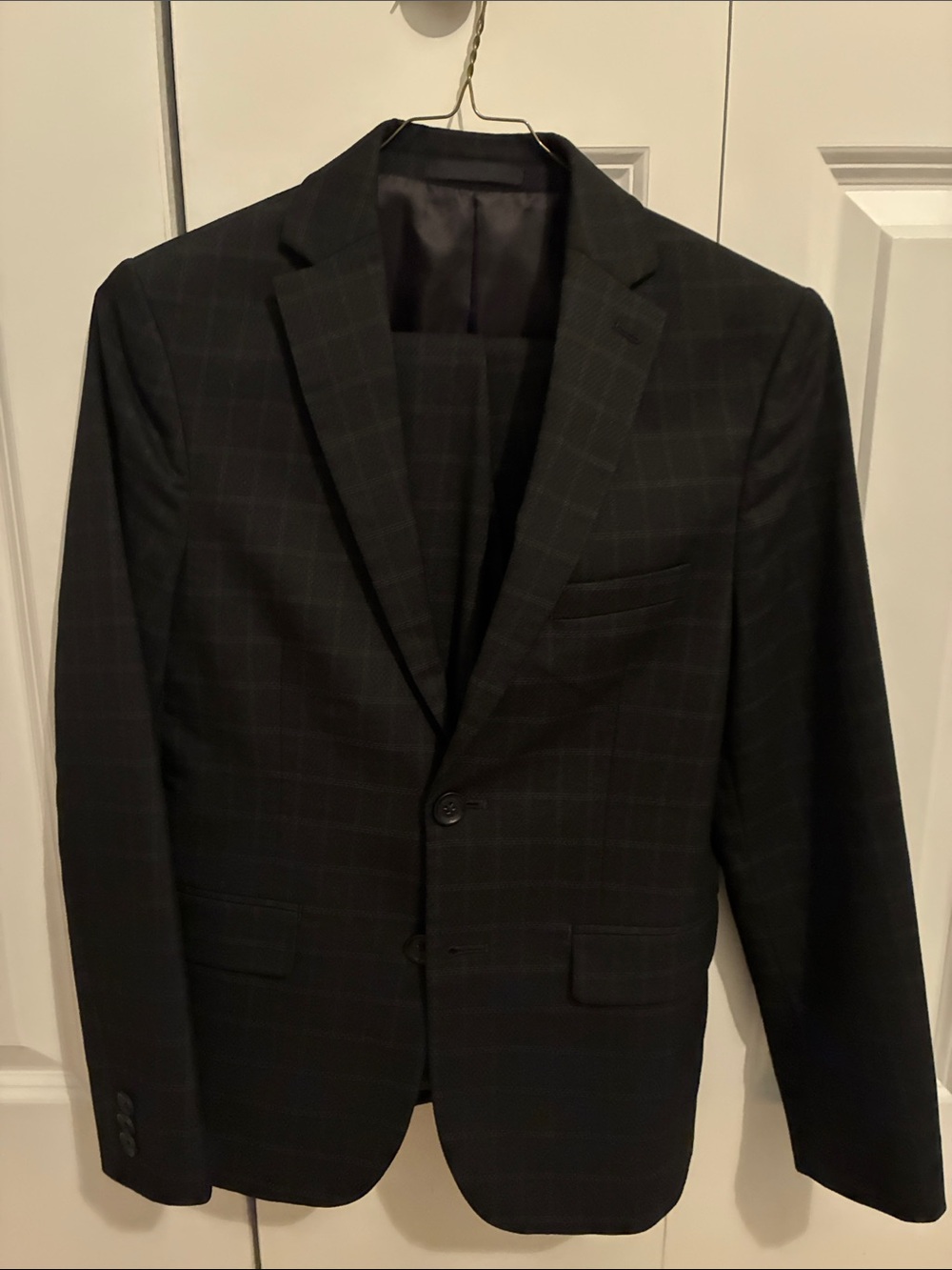 Michael Kors Black Windowpane boys 2 piece suit